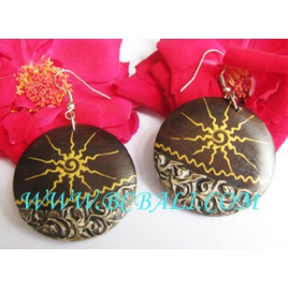 Organic Wooden Hand Painting Earrings